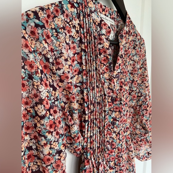 AMERICAN RAG Cie Floral Boho Dress Button Up Back Tie Back size XS - Picture 2 of 7